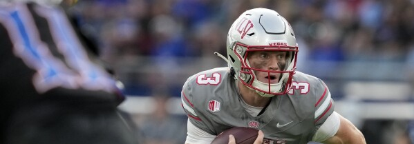 UNLV Quarterback Matthew Sluka. Taken by Ed Zurga of AP Photo.